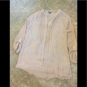 Lilla P. XS Cream And Red Polka Dot Top